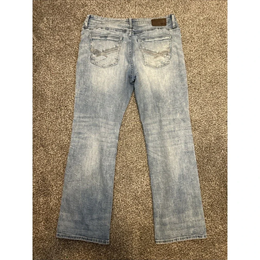 BKE Jeans Mens 38x32 Blue Jake Straight Stretch Denim Pants Western Cowboy Work